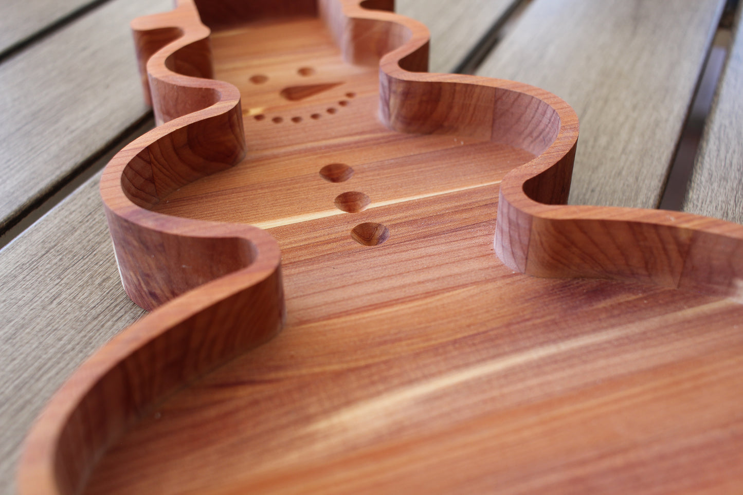 Snowman Shaped Cedar Candy Tray